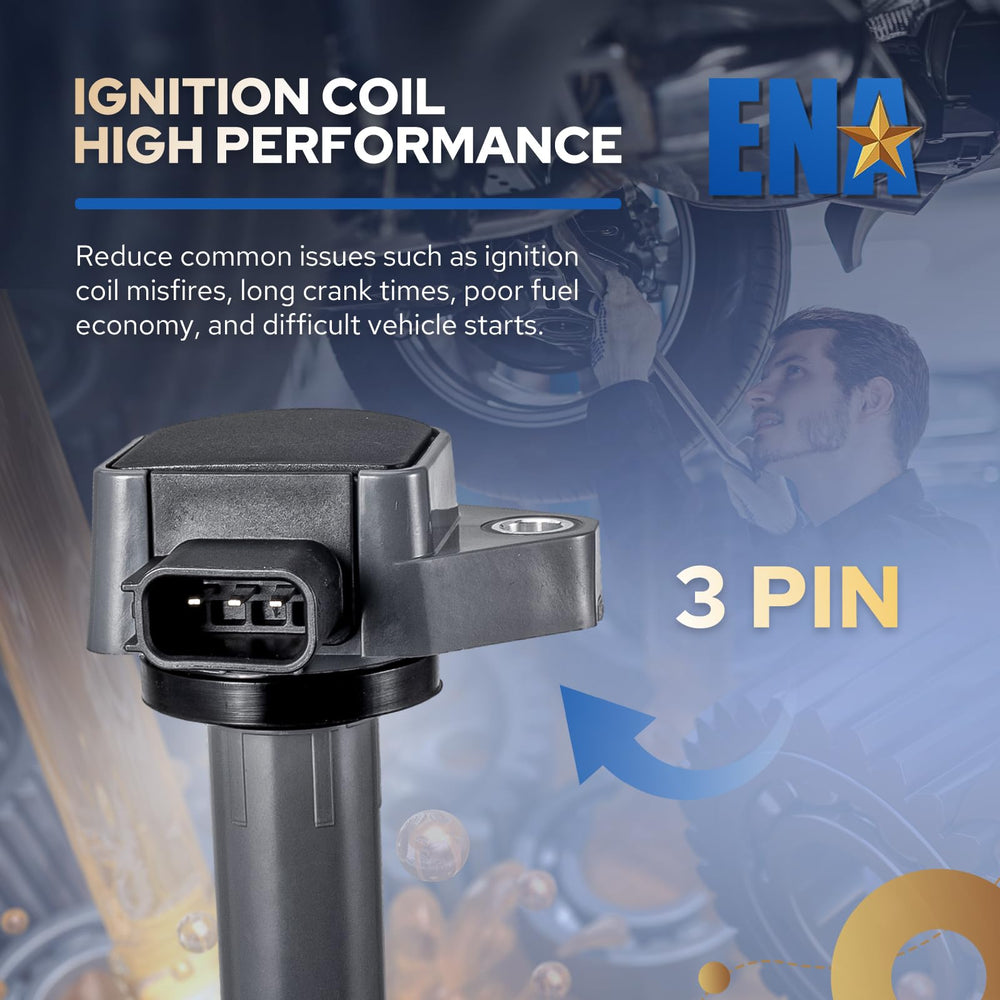 ENA coil pack vehicle-fitment chart confirms compatibility with multiple 3.0–3.7L V6 models