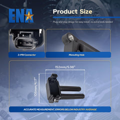 ENA eight-pack ignition coils in Durango engine bay ready for direct fit