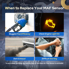 ENA MAF sensor label close-up showing part number.
