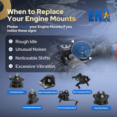 ENA engine mount kit box shows included components and warranty