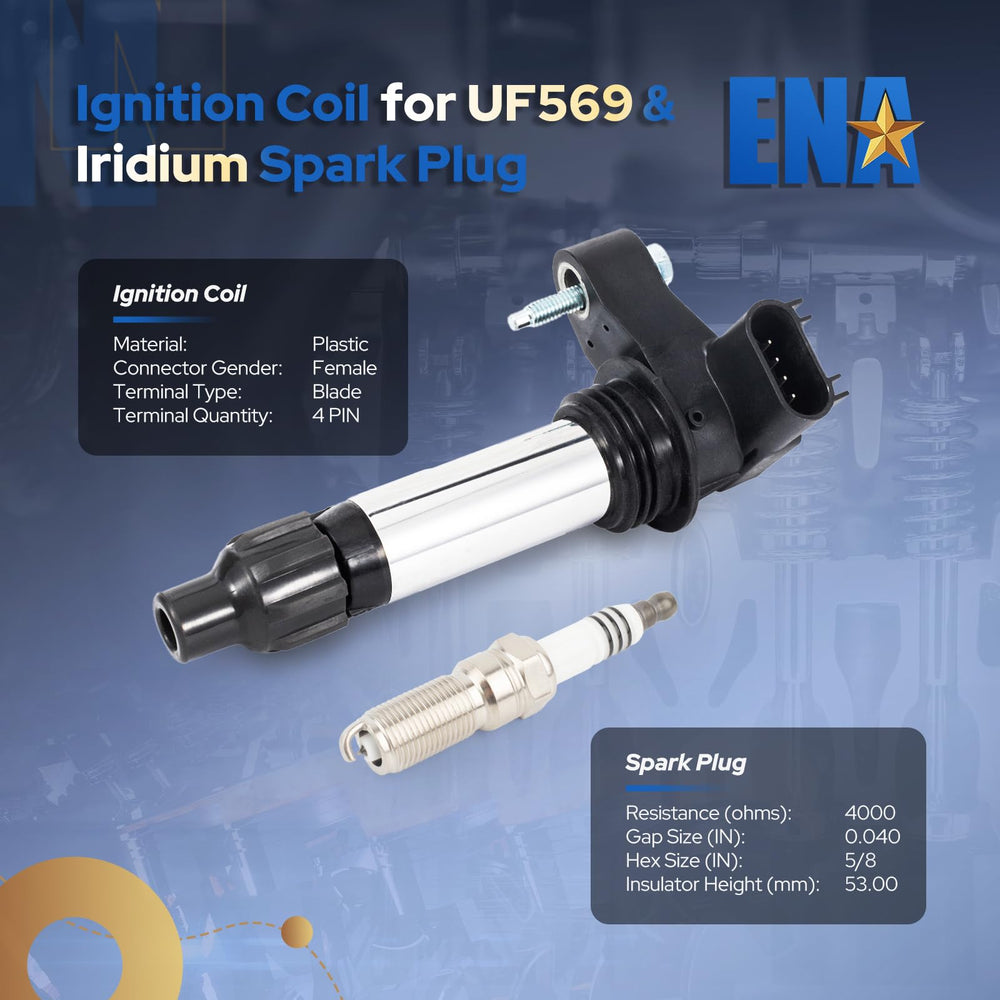 ENA Pack6 iridium spark plugs provide steady ignition for smooth engine runs.