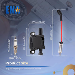 ENA spark plug wires with red insulation indicate heat resistance and clean routing.