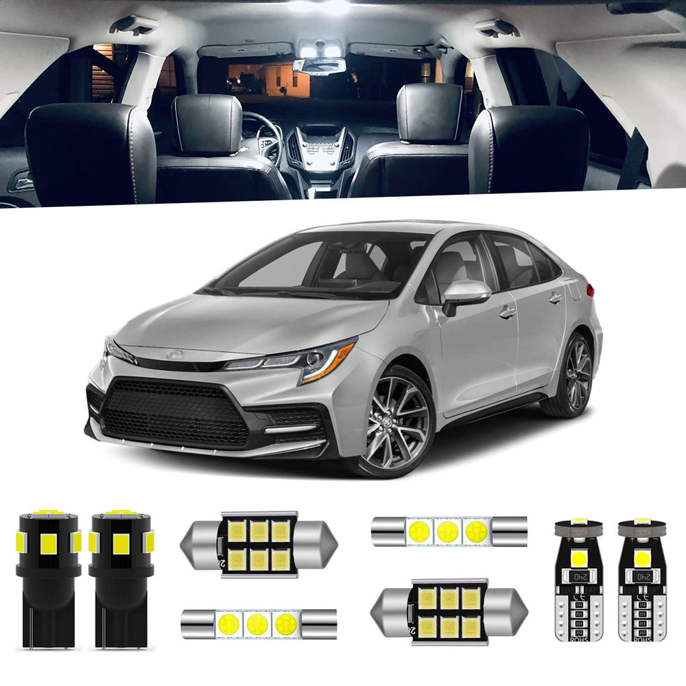 ENDPAGE Corolla map lights illuminate the cabin for easy nighttime visibility