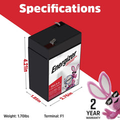 Energizer EN4.5-6 battery side view highlighting compact, spill-proof design