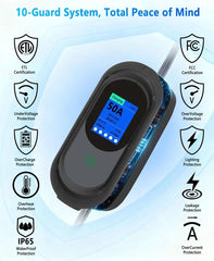 EnergyGenie Level 2 charger with NEMA 14-50P plug for easy plug-and-play use.