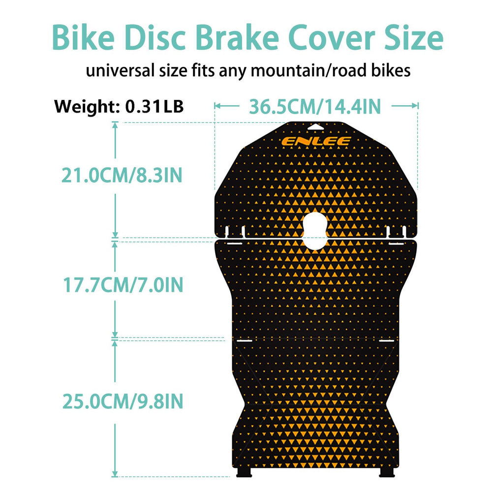 ENLEE universal-fit disc brake cover fits front and rear wheels on most bikes.