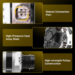 EnTurbo 11195N alternator in-hand view illustrates quick, straightforward replacement.