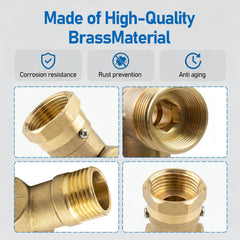 EnYatan brass garden hose elbow connector durable for RV and yard irrigation.