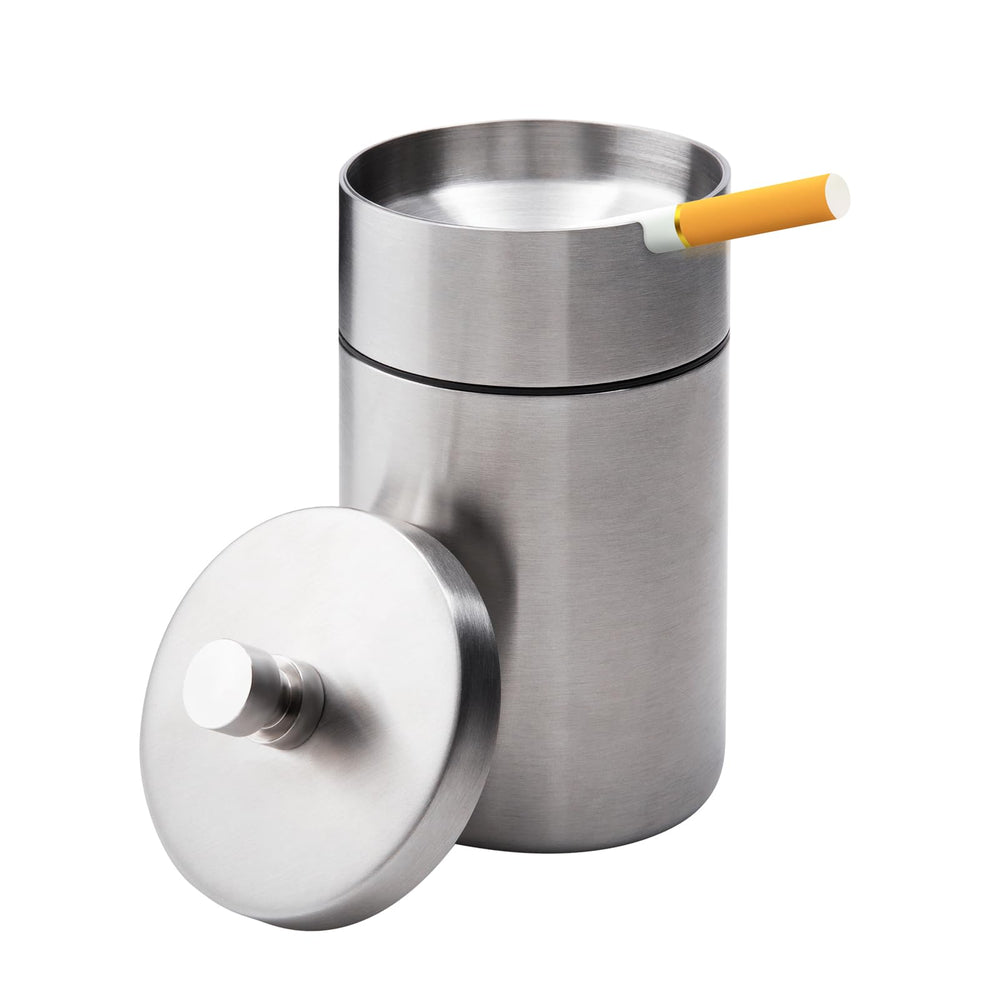 EOCICI stainless-steel auto ashtray with lid for a cleaner car interior.