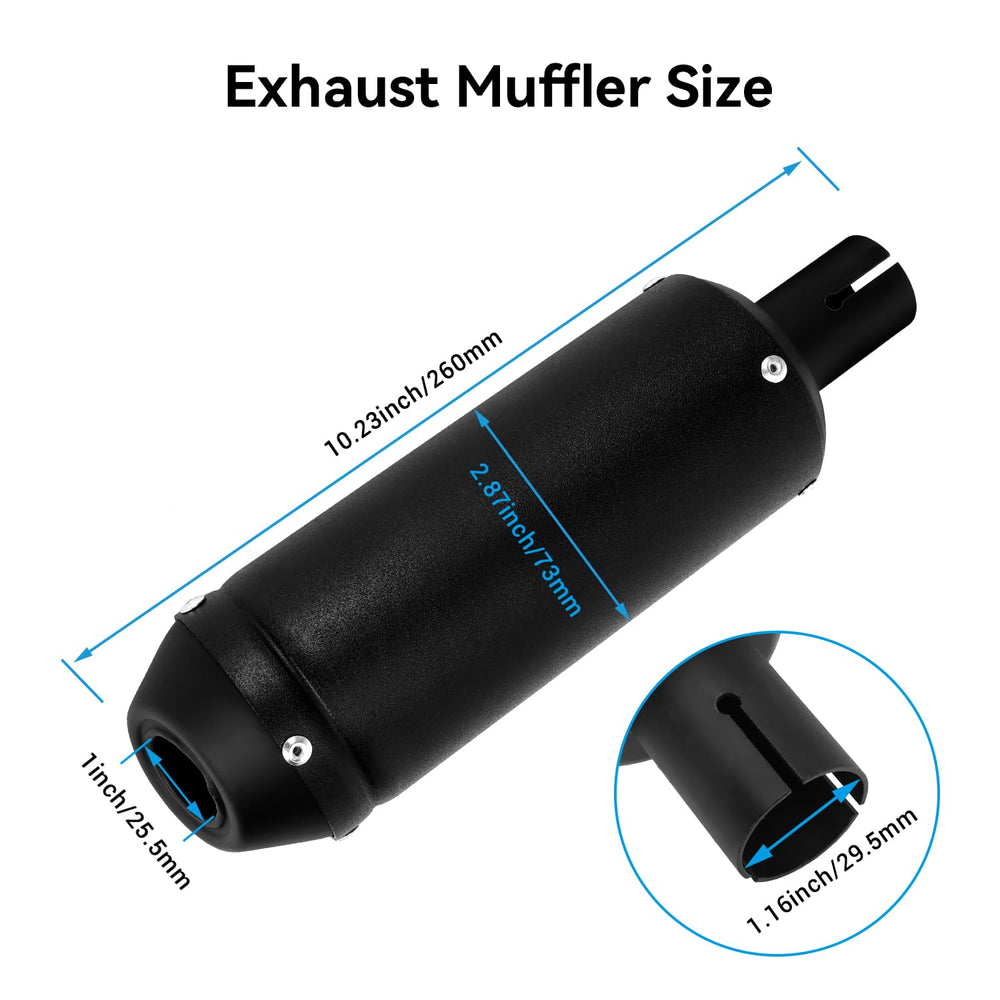 EOPOAYI muffler kit with heat shield wrap for long rides