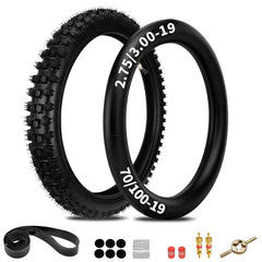 EOPOAYI 70/100-19 dirt tire with aggressive tread for versatile grip