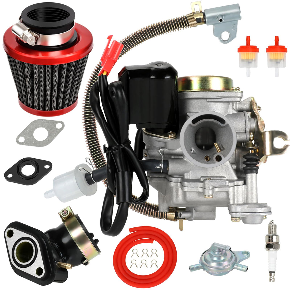 EOPOAYI GY6 carburetor front view for easy installation and reliable fuel mix