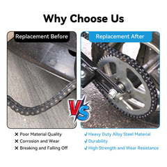 EOPOAYI T8F chain on a compact dirt bike demonstrates compatibility.