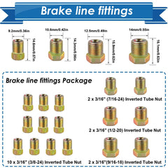 Eoppen 16 inverted nuts visualize secure connections for brake lines.