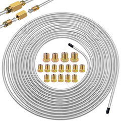 Eoppen brake line 25ft coil shows flexible zinc-coated alloy tubing for easy routing
