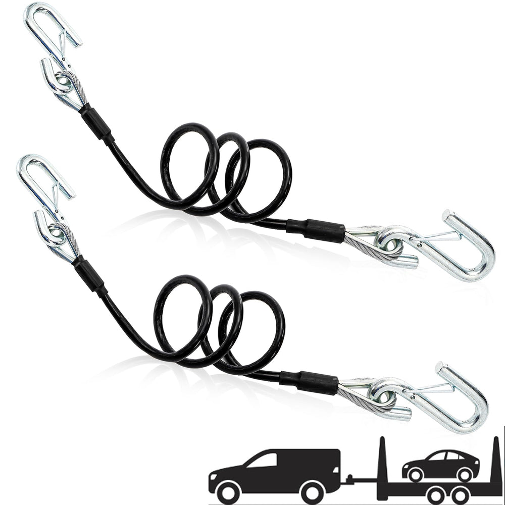 Eorbow trailer safety cables 44-1/2 inch pack 2 for secure towing