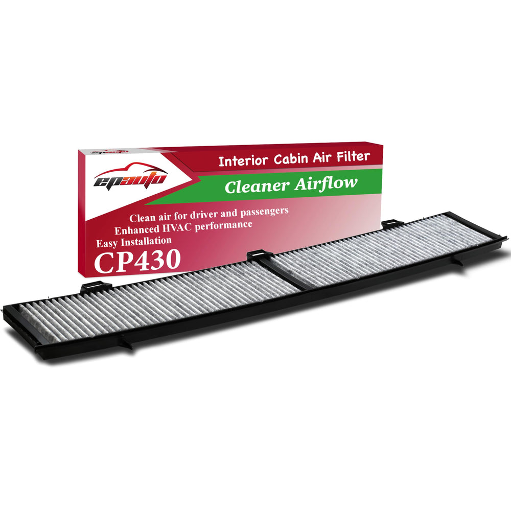 EPAuto CP430 cabin air filter packaging for cleaner BMW cabin air