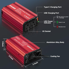 EPANEE USB-A 18W port powers tablets and accessories quickly on road trips.