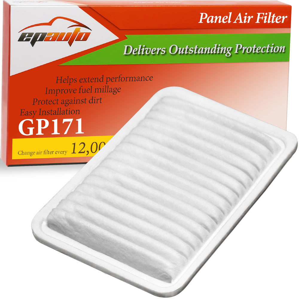 EPAuto GP171 engine air filter close-up showing dense media for clean intake air