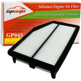 EPAuto GP945 air filter close-up highlights rigid panel design for cleaner airflow.