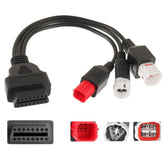 EPLZON 3-in-1 OBD2 cable with 16-pin to 3-pin connector for versatile motorcycle diagnostics.