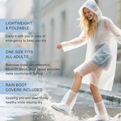 EQUNROY waterproof boot covers protecting shoes and pants in wet conditions