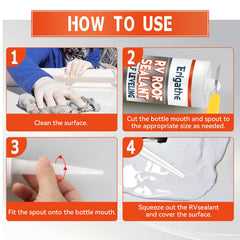 Erigathe white paintable RV caulk blends with any exterior finish.