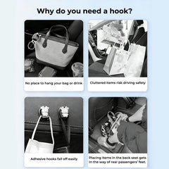 Erivis headrest organizer keeps purses and bags within easy reach