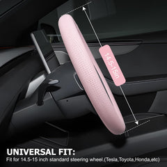 Ernica soft leather texture steering wheel cover delivers a comfortable touch.