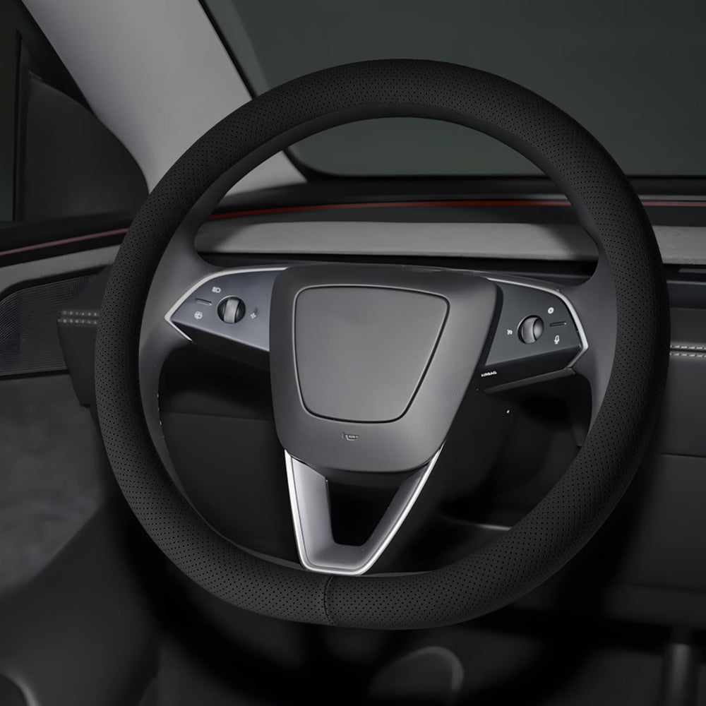 Ernica steering-wheel-cover universal fit with microfiber leather for secure grip.