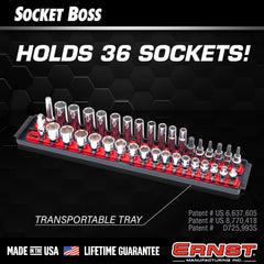 Ernst Socket Boss tray for 3/8 inch drive sockets