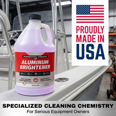Escentile Concentrated Aluminum Brightener after-clean finish with polished appearance.
