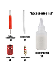 E-SDS valve core remover tool included for easy bead installation.