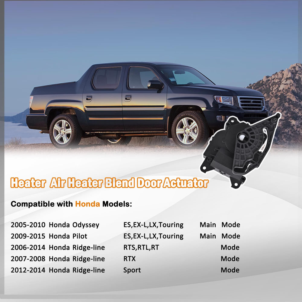 E-Shin actuator for Ridgeline 2006-2014 front panel view supports precise airflow routing