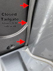 Seal in use with bed cap to minimize dust and water entry.
