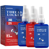 ESKONKE 243 blue thread locker bottle close-up for vibration resistance