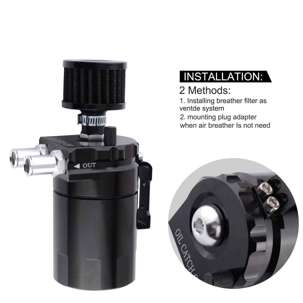 ESPEEDER oil catch can with breather filter reduces oil vapor reaching the intake