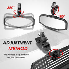 Esploratori UTV rear view mirror 360-degree pivot for flexible angles