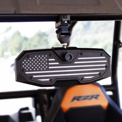 Esploratori UTV rear view mirror with flag shell for rugged visibility on trails