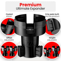 Four mug handle slots enable comfortable grip for you or passenger.