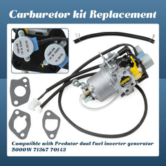 Esttlamer Huayi carburetor kit with gaskets and fuel line, reduces maintenance needs.