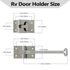 ESUDNT stainless steel door holder with screws included for easy installation.