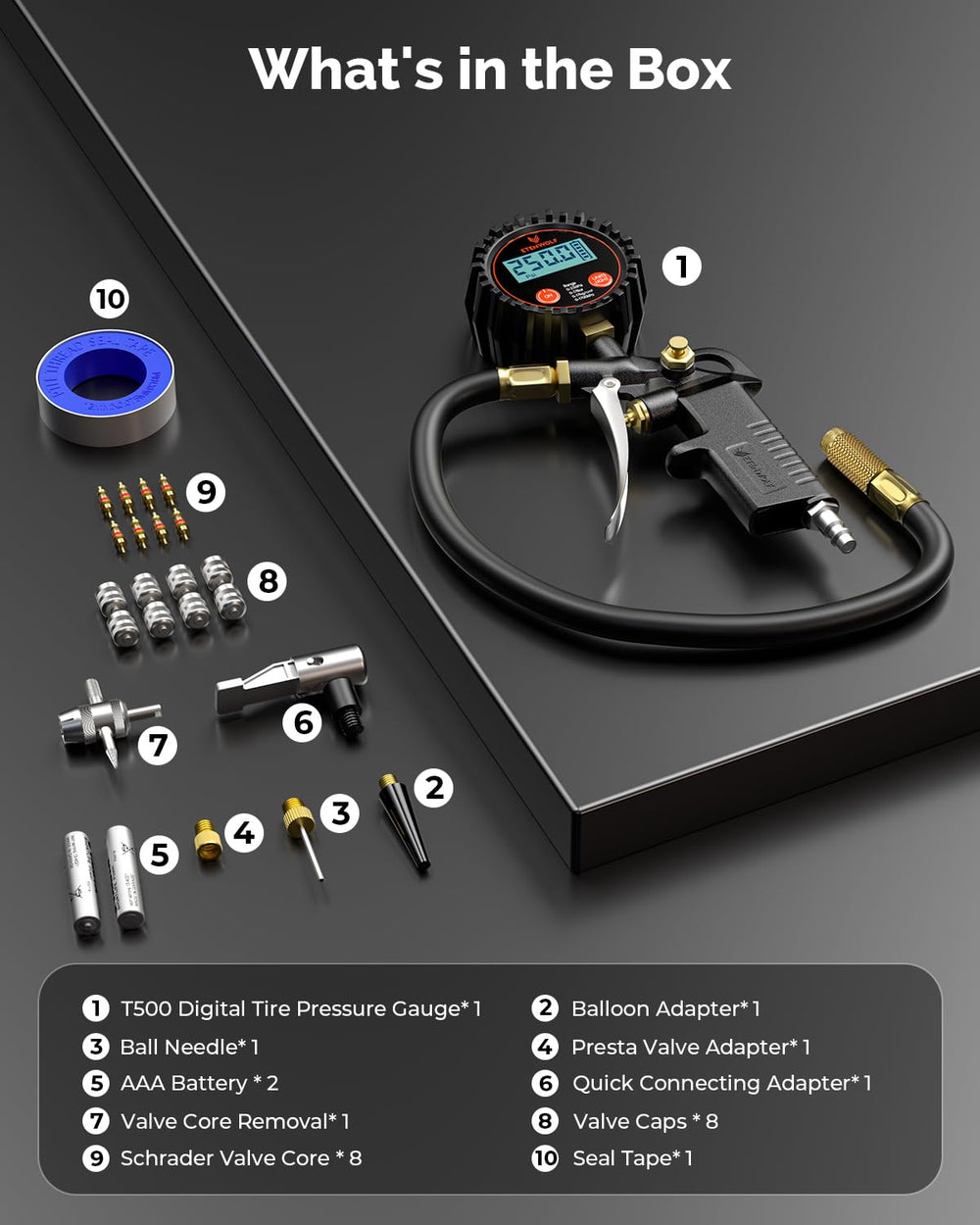 ETENWOLF T500 storage bag keeps accessories organized.