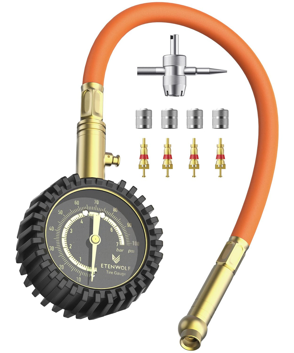 ETENWOLF Tire Pressure Gauge with glow dial for easy night reading