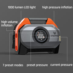 ETENWOLF Vortex S6 auto-stop and presets simplify achieving target pressure.