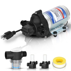 ETESPIE industrial diaphragm pump front view highlighting portable water supply for on-the-go use.
