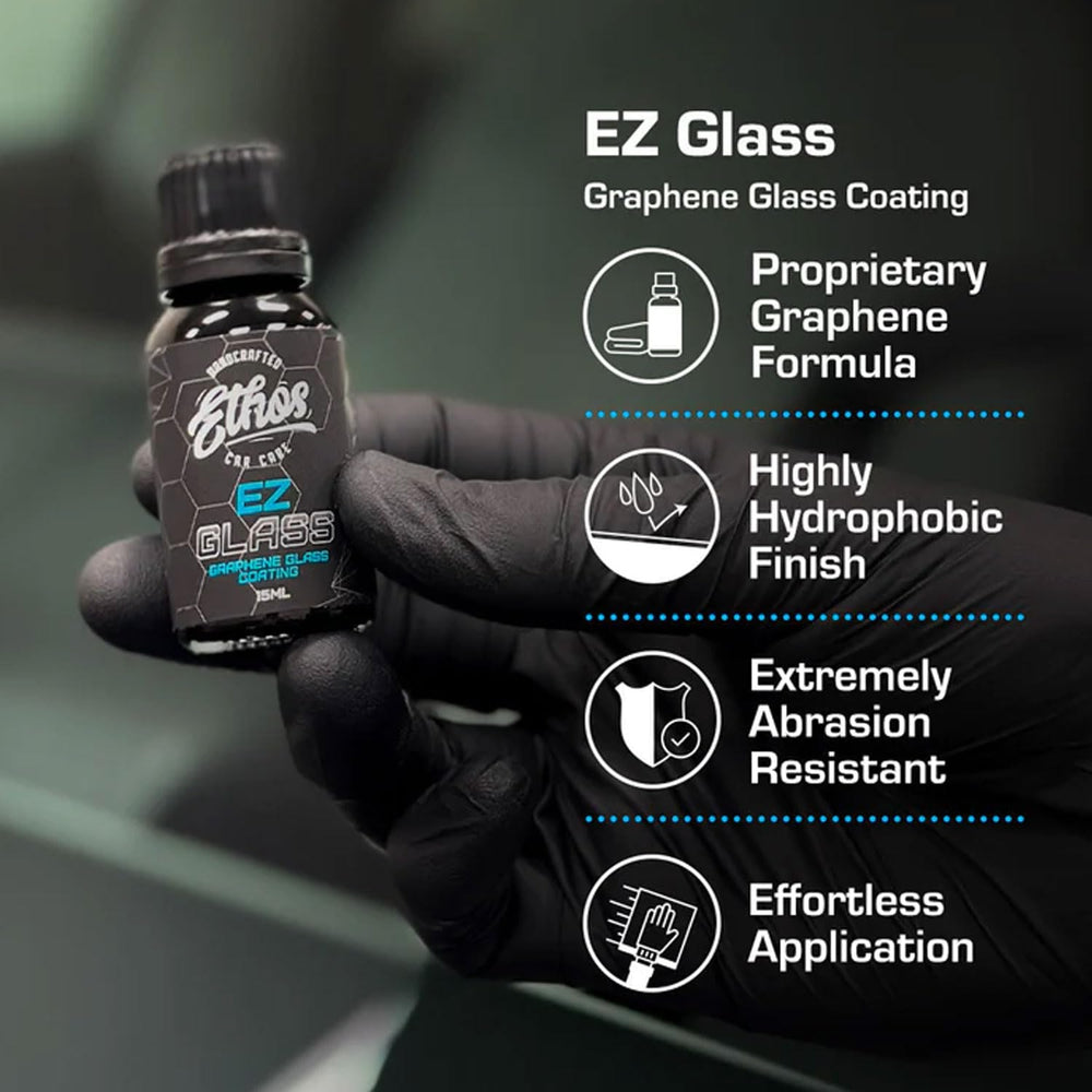 Ethos EZ Glass durable coating resists wiper wear and detergents.
