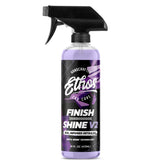 Ethos Finish Shine bottle and pour highlights easy spray application for quick detail.