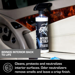 Ethos Interior Detailer anti-static formula reduces dust cling
