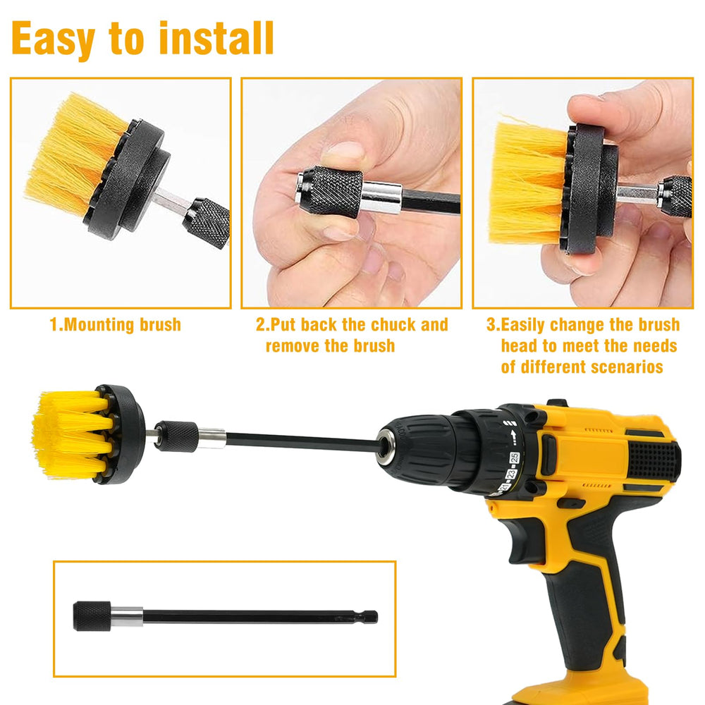 ETOUPA 2.5-inch conical brush removes soap scum and mineral buildup.